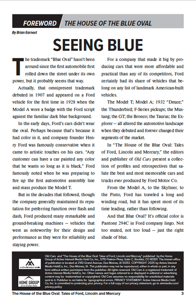 The House of the Blue Oval: Tales of Ford, Lincoln and Mercury