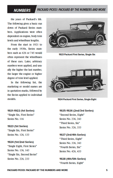 Packard Picks! Packard by the Numbers and More