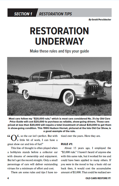 Old Cars Restore It! e-Book